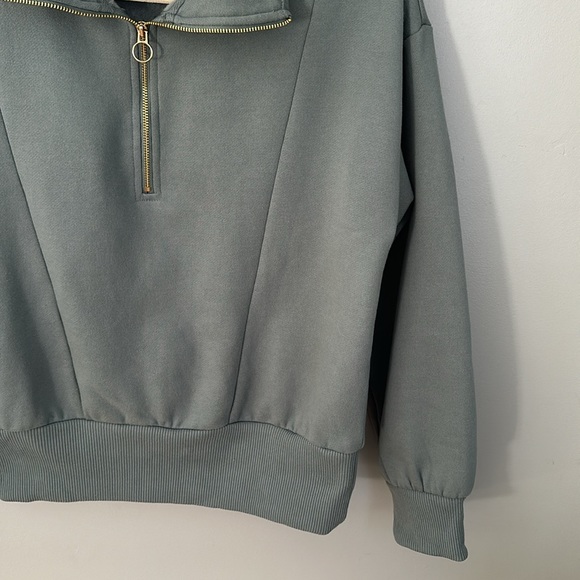 A New Day Teal Quarter Zip Sweatshirt Small - Picture 11 of 14